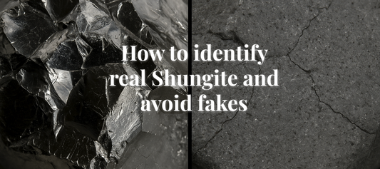 Real shungite next to fake shungite
