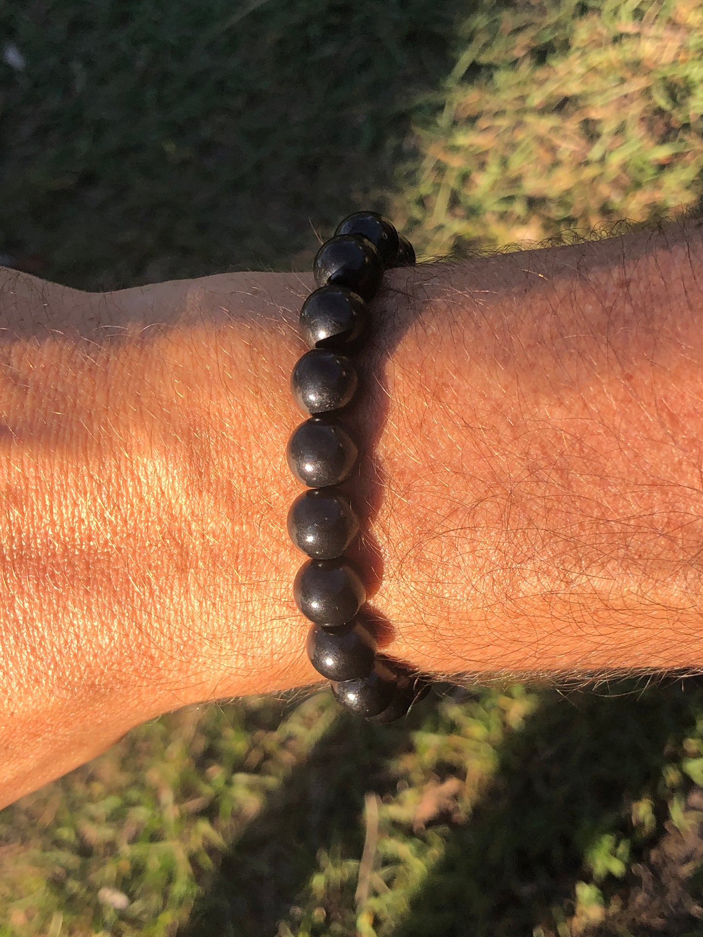 10mm Rounded Bead Shungite Bracelet