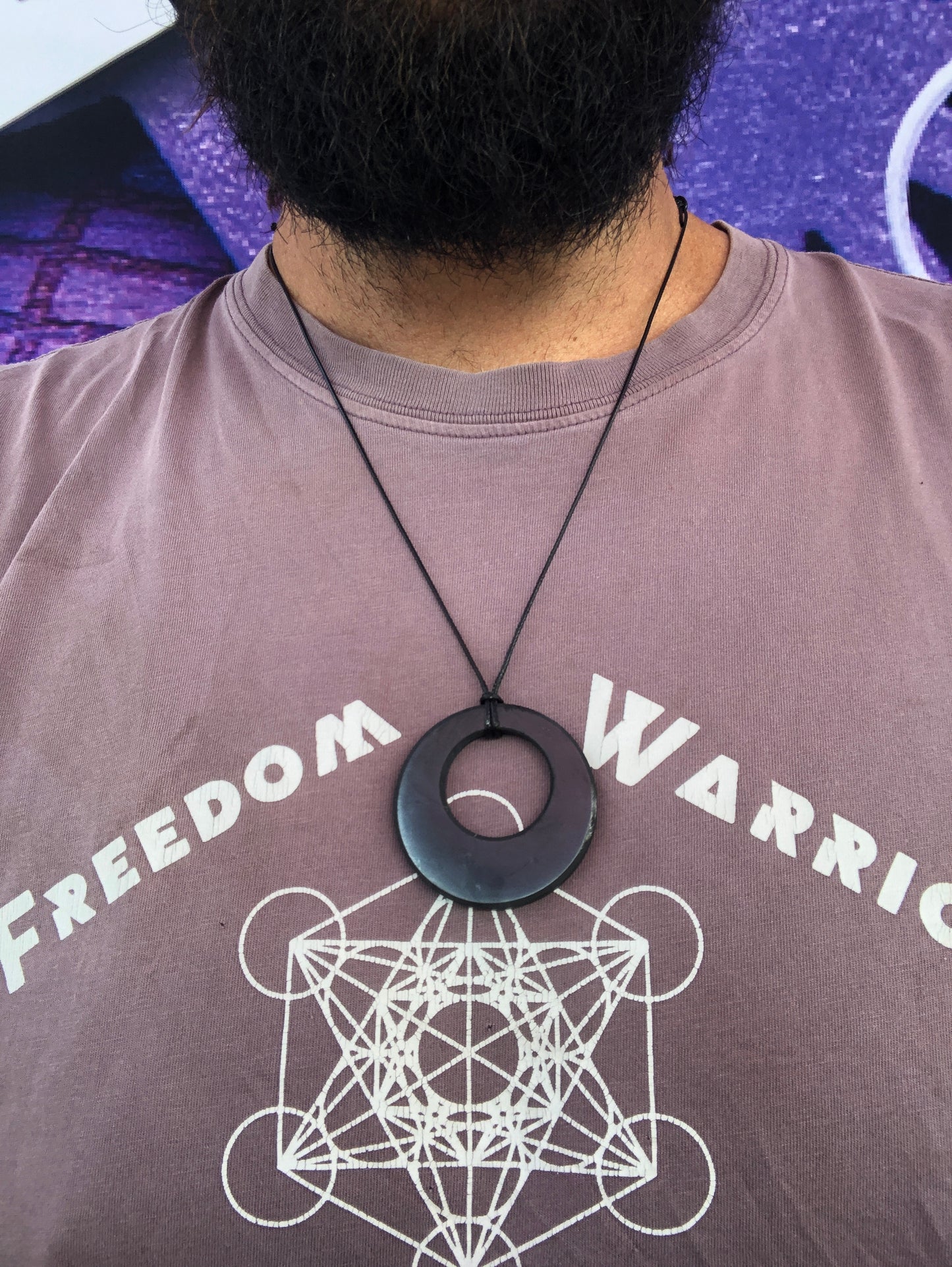 Circle in Circle Shungite Pendant