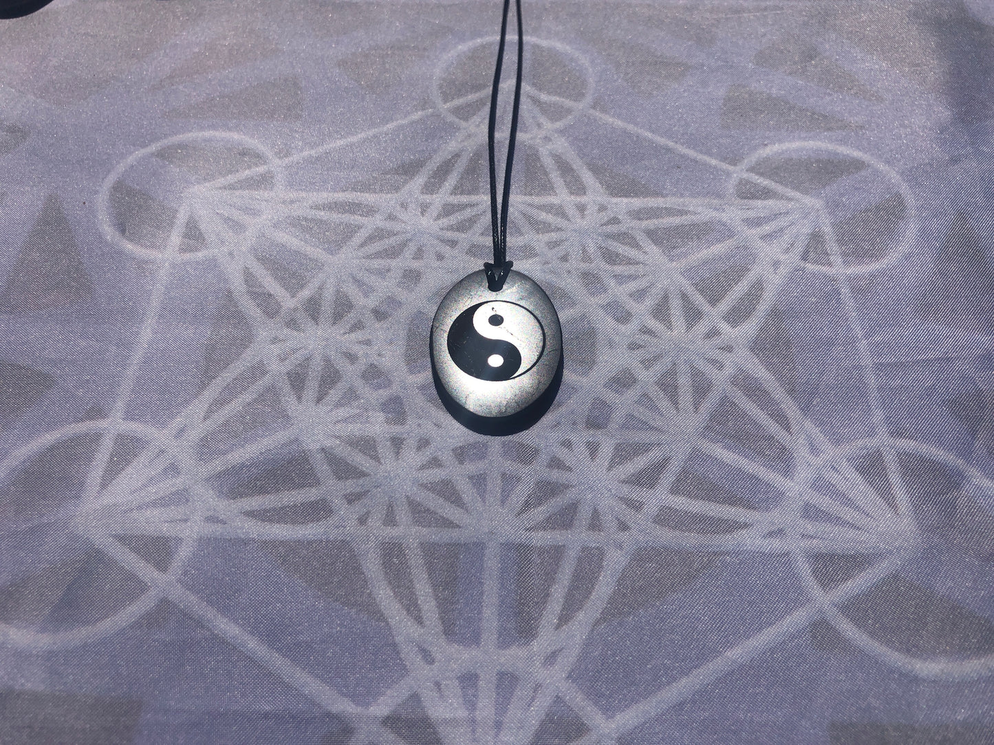 Shungite Pendant - Yin Yang Engraving