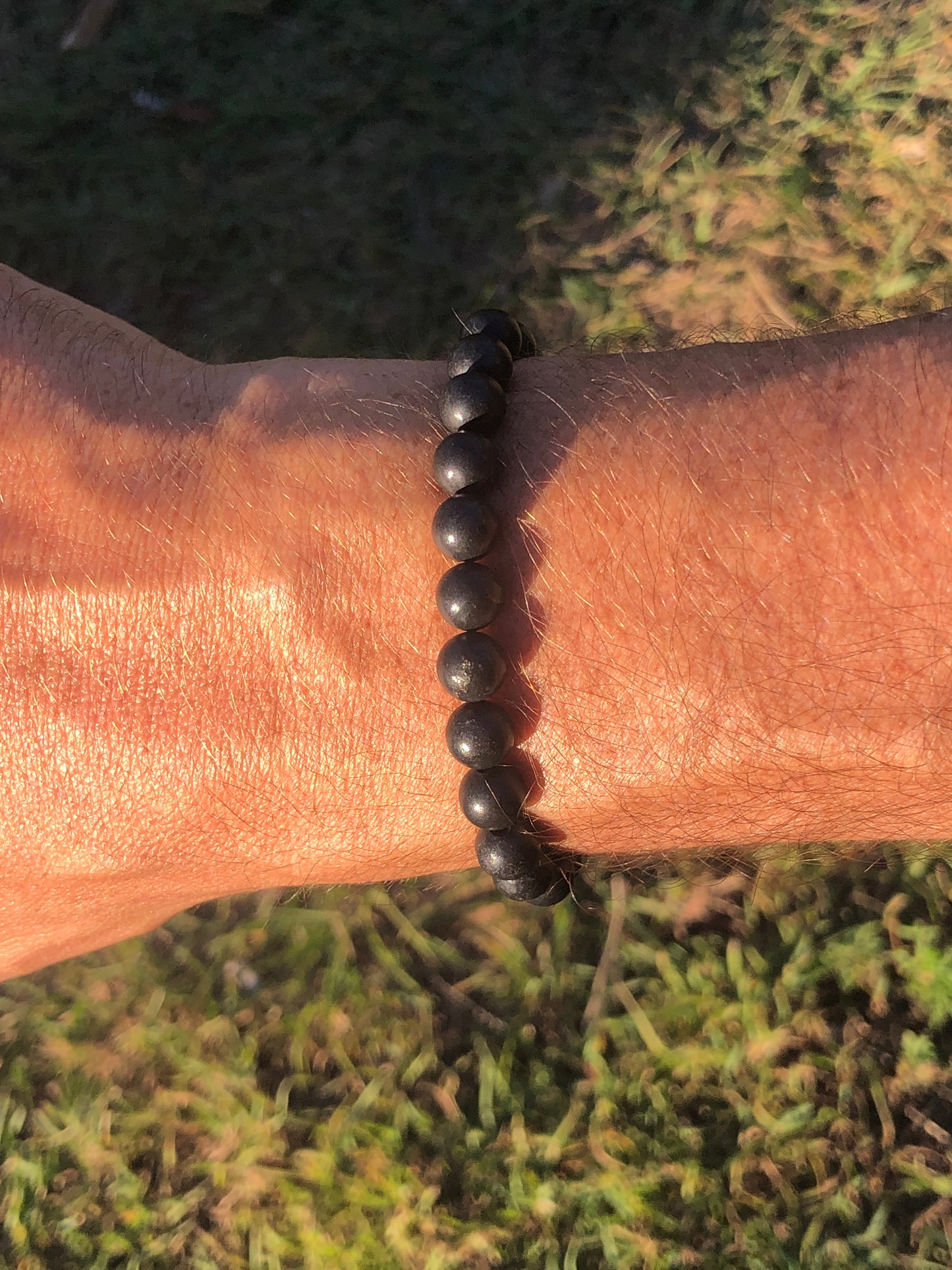 8mm Rounded Bead Shungite Bracelet