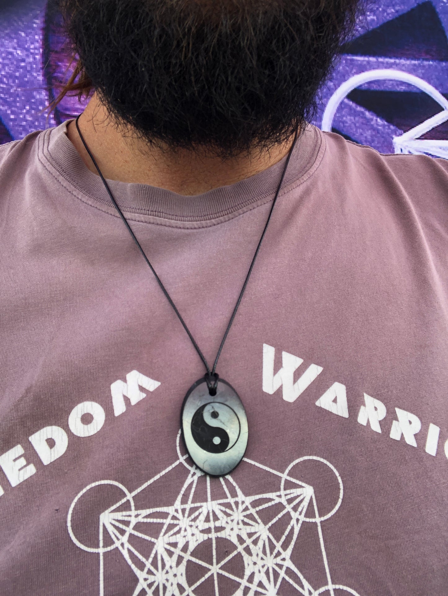 Shungite Pendant - Yin Yang Engraving